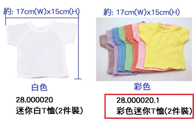 28.000020.1 _彩色迷你T恤(2件裝)