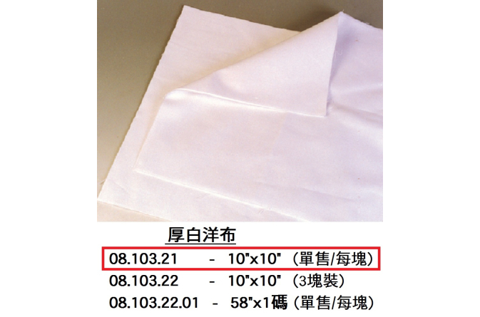 08.103.21 _厚白洋布10”x10”