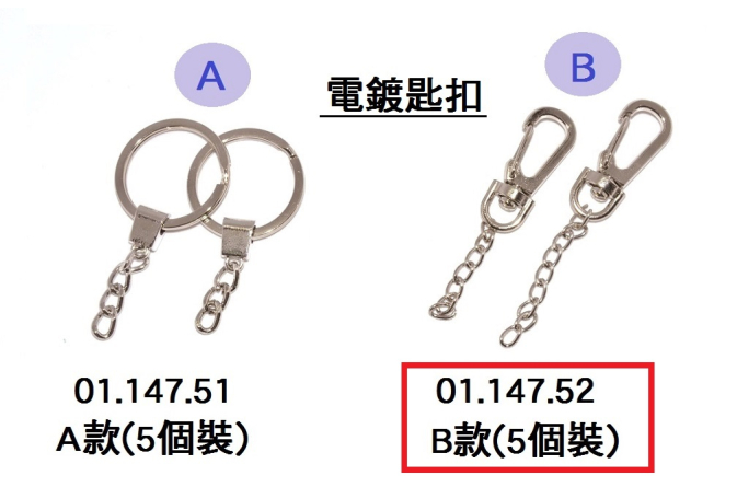 01.147.52 _電鍍匙扣B (5個裝)