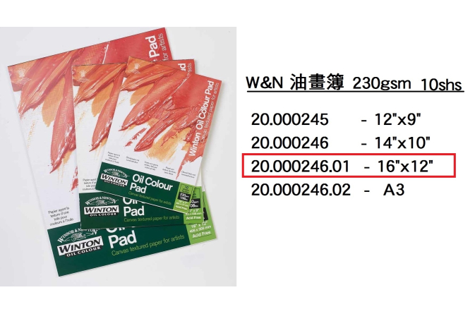 20.000246.01 _W&amp;N油畫簿16”x12” #6530574