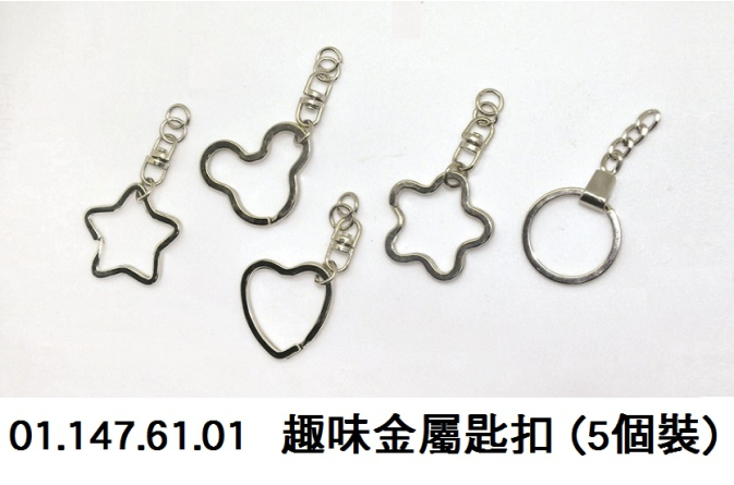01.147.61.01 _趣味金屬匙扣 (5個裝)