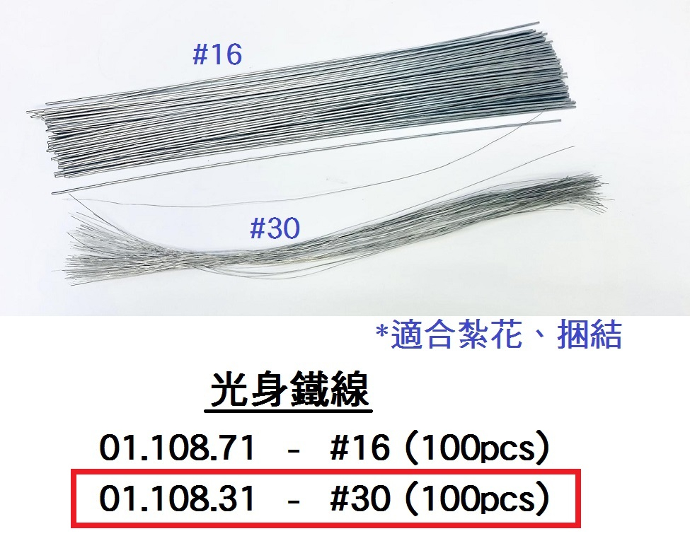 01.108.31 _光身鐵線 #30 (100pcs)