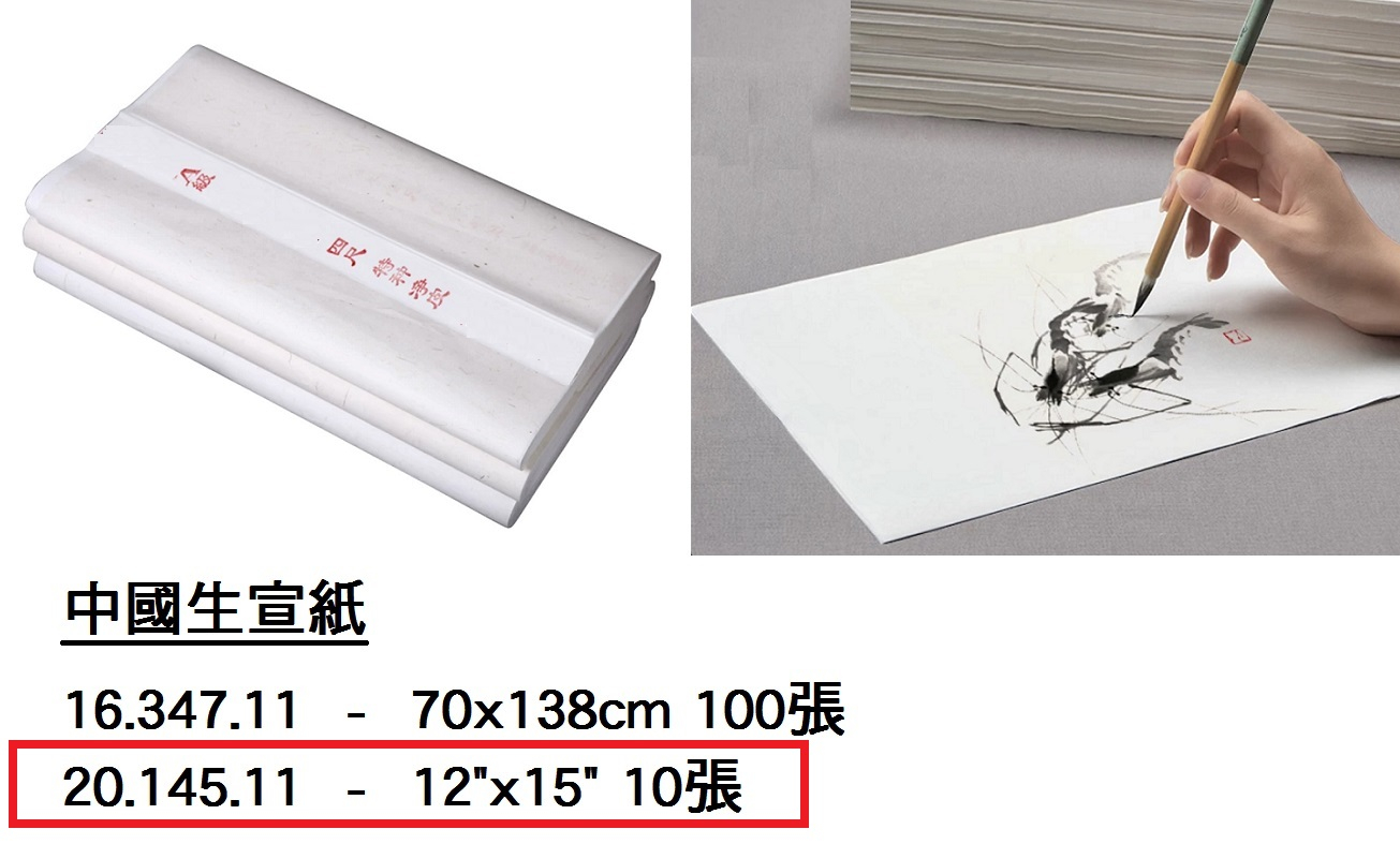 20.145.11 _中國生宣紙12”x15”(10張)