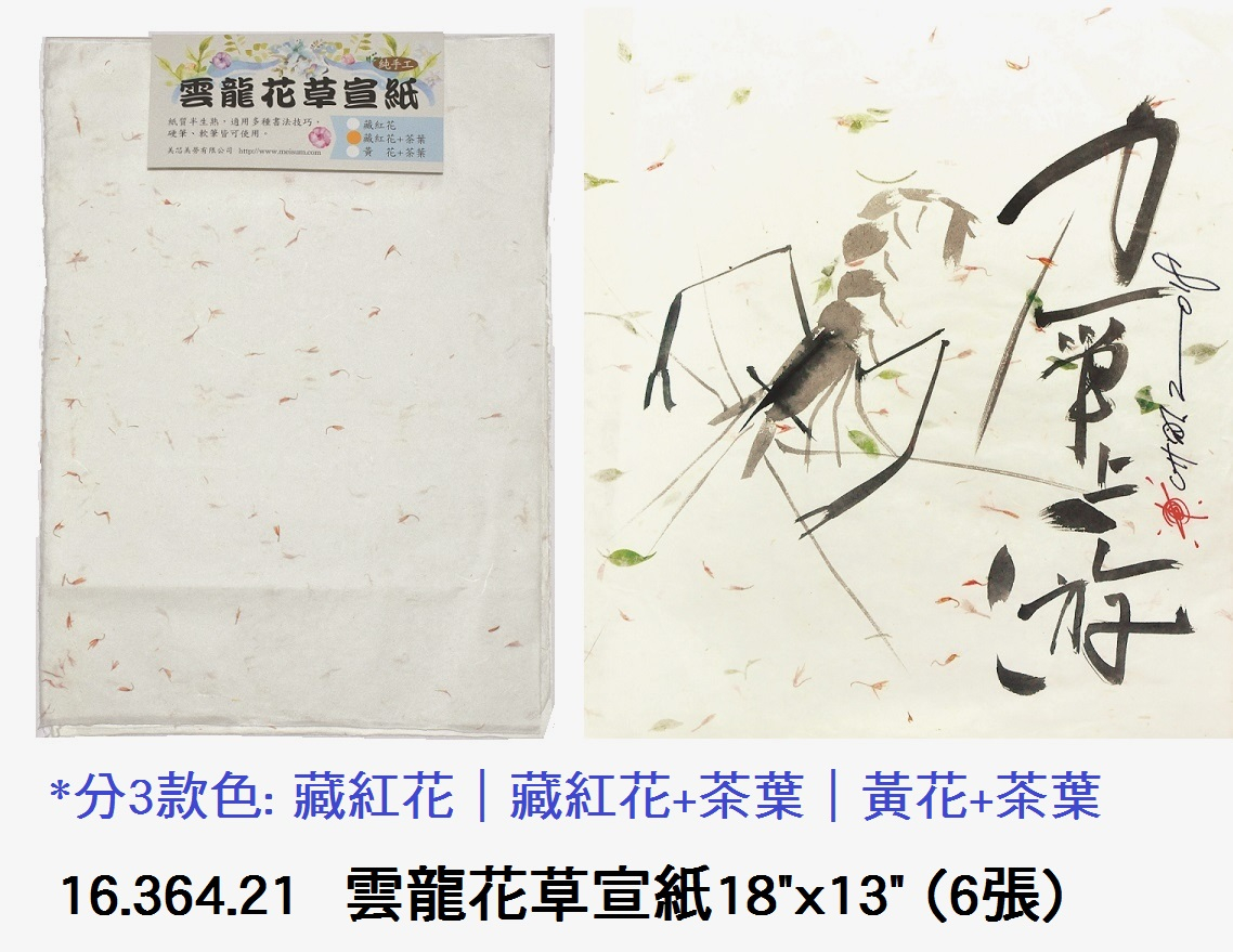 16.364.21 _雲龍花草宣紙18”x13” (6張)