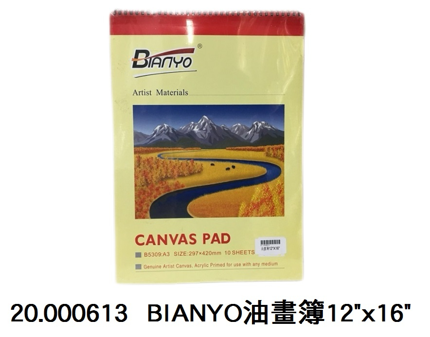 20.000613 _BIANYO油畫簿12”x16”