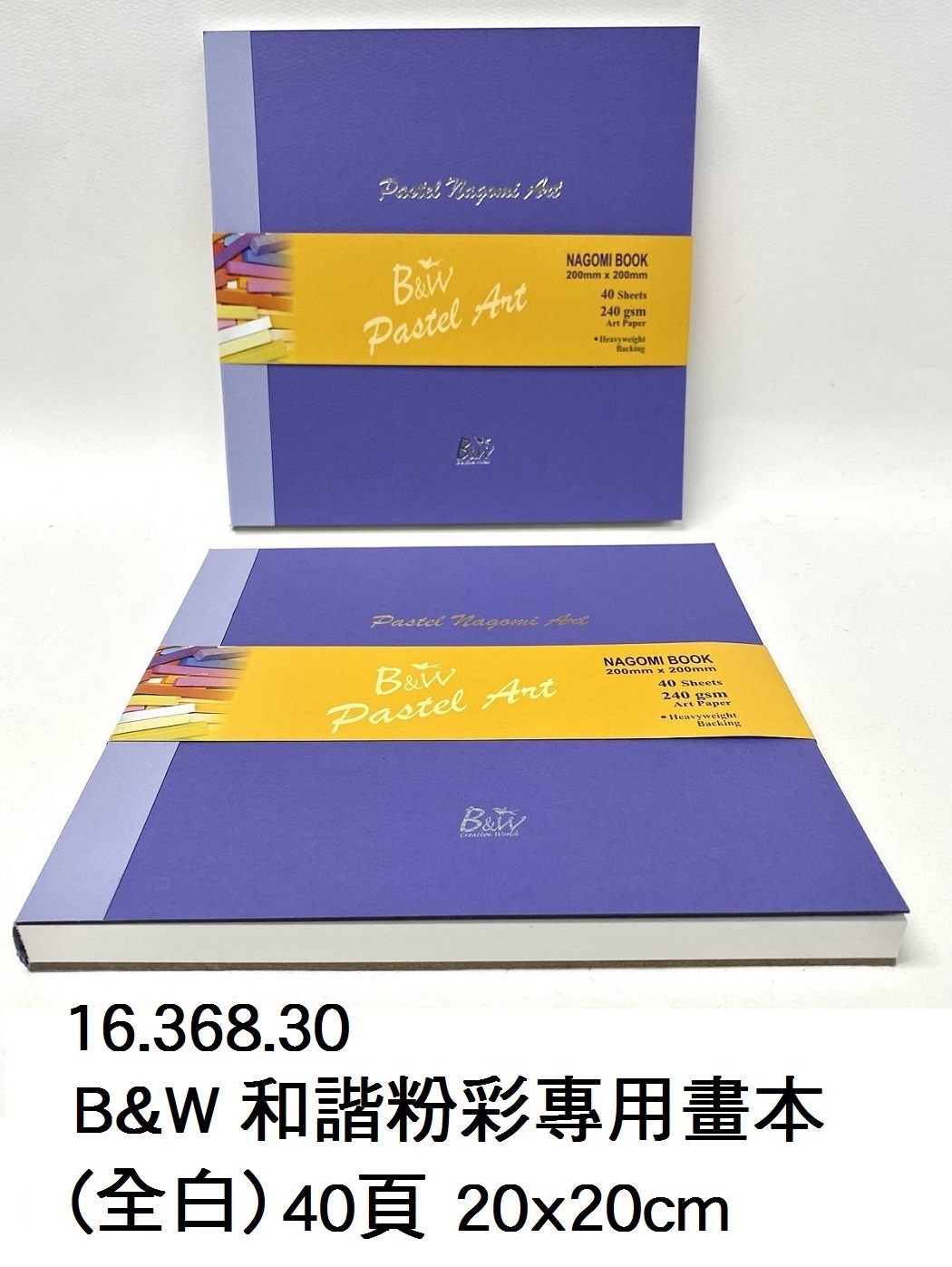 16.368.30 _和諧粉彩專用畫本 (全白) 40頁 20x20cm