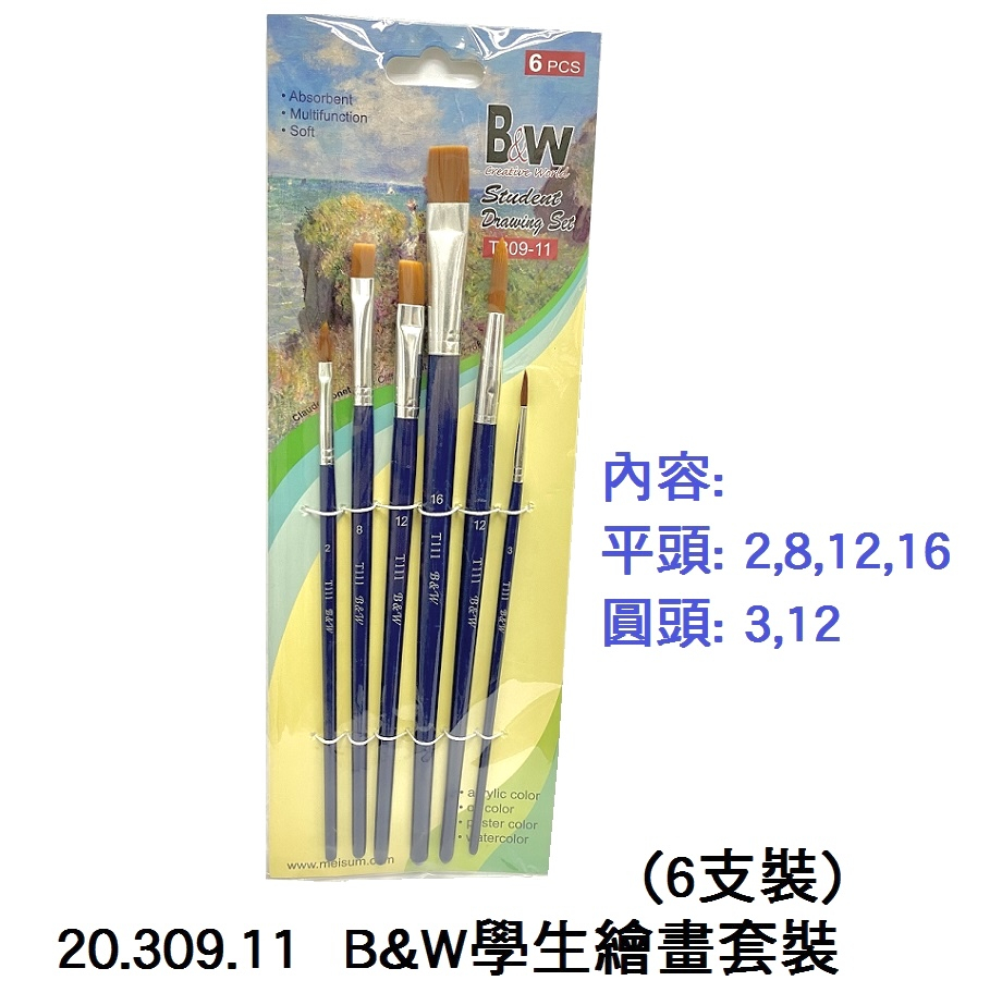 20.309.11 _B&amp;W學生繪畫套裝(6支裝)